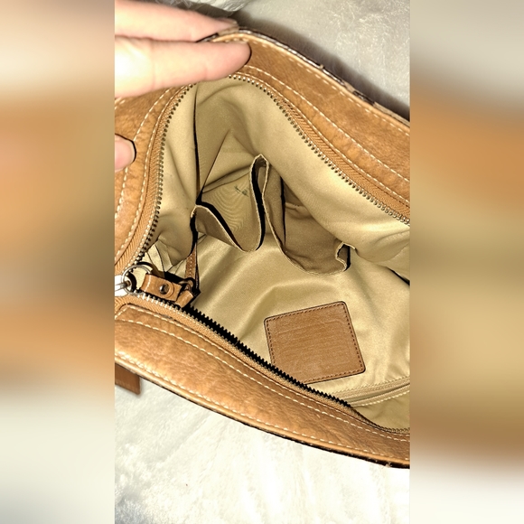 COACH GENUINE LEATHER AND SATIN JACQUARD BUCKET BAG - Picture 12 of 16